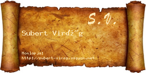 Subert Virág névjegykártya